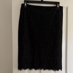 Diane Von Furstenberg Black Lace Pencil Skirt